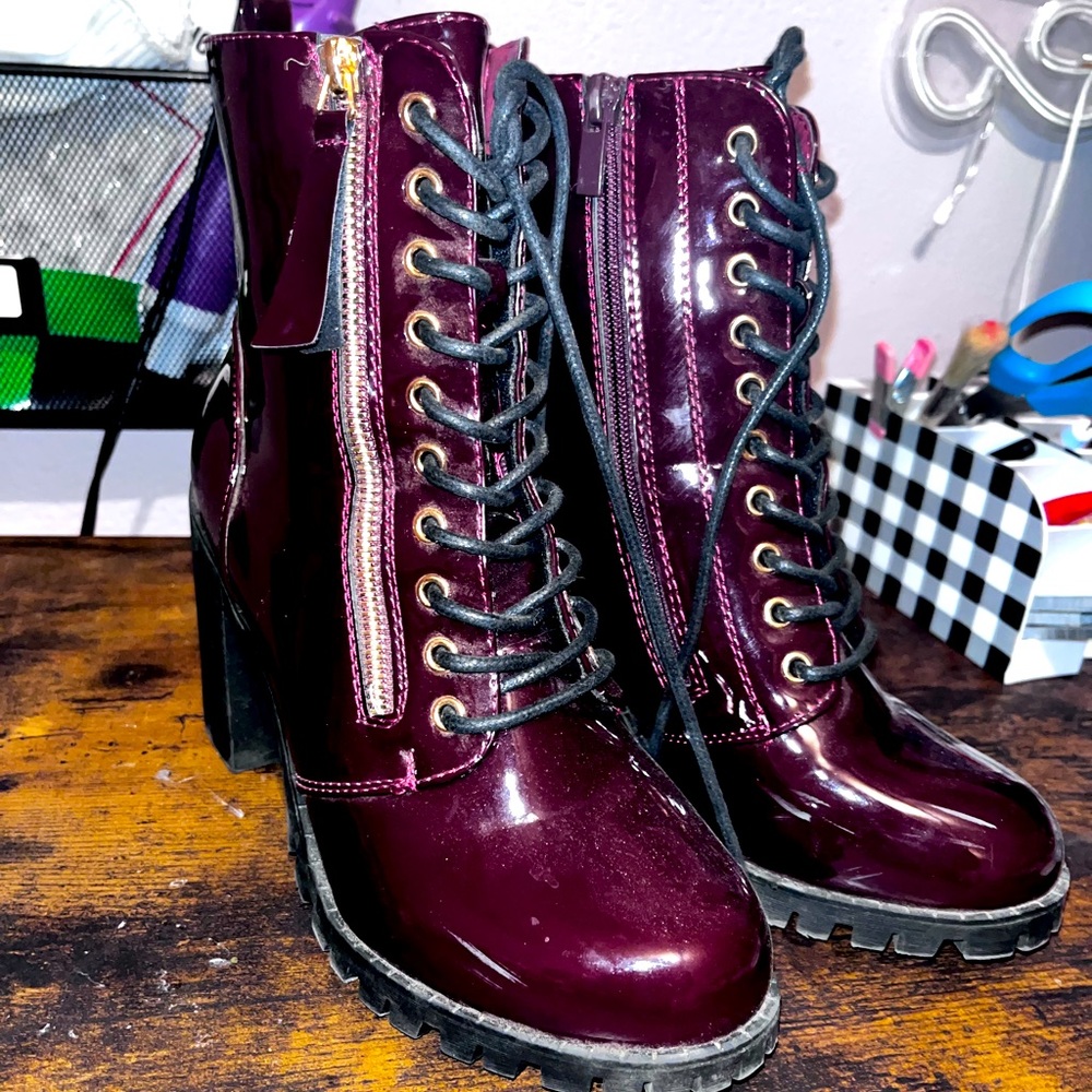 Burgundy boots